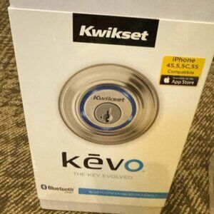 Kwikset Kevo 99250-002 Satin Nickel Smart Lock Deadbolt Bluetooth Touch-to-Open